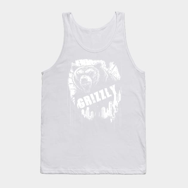 The Grizzly Bear's Grip: A Symbol of the Crypto Market's Resilience in the Bitcoin Bear Market Tank Top by Abili-Tees